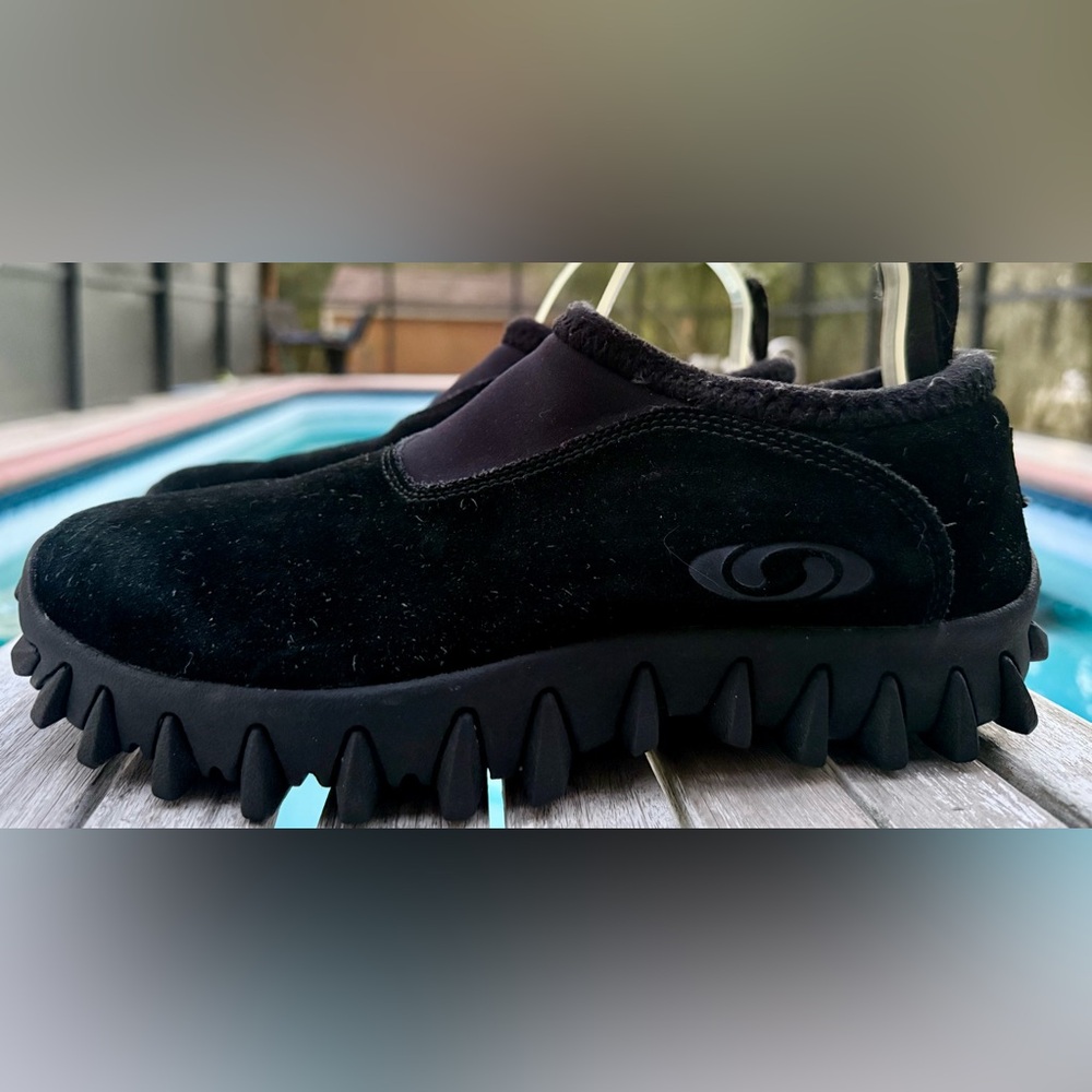 Vintage Salomon Contagrip Slip-On SnowClogs Black Hiking Shoes Womens 10